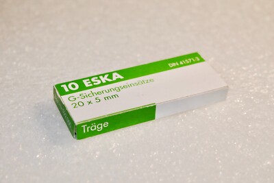 ESKA Feinsicherung 20 x 5 mm 1,25 A 250 V Träge Inhalt 10 Stück - NEU