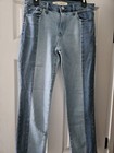 Gap Jeans Women's 28R Blue Light Wash Colorblock Mid Rise Real Straight Raw Hem — photo 1