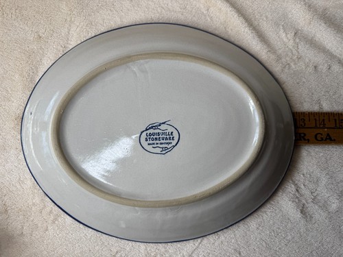 Louisville Stoneware 12.75" Oval Serving Platter Cornflower Blue Bachelor Button - Picture 3 of 16