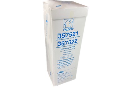 FALCON Polystyrene 1mL Graduated Individual Serological Pipette 357521 (100/pk)