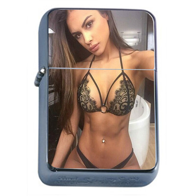 Brazilian Pin Up Girls D12 Flip Top Oil Lighter Wind Resistant Flame 