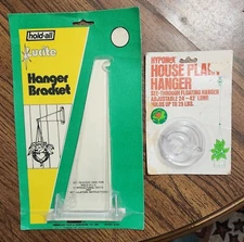 Vintage Lucite Plant Hangar Bracket Hold-All Wall Mount 8”  MCM & Nylon Hanger