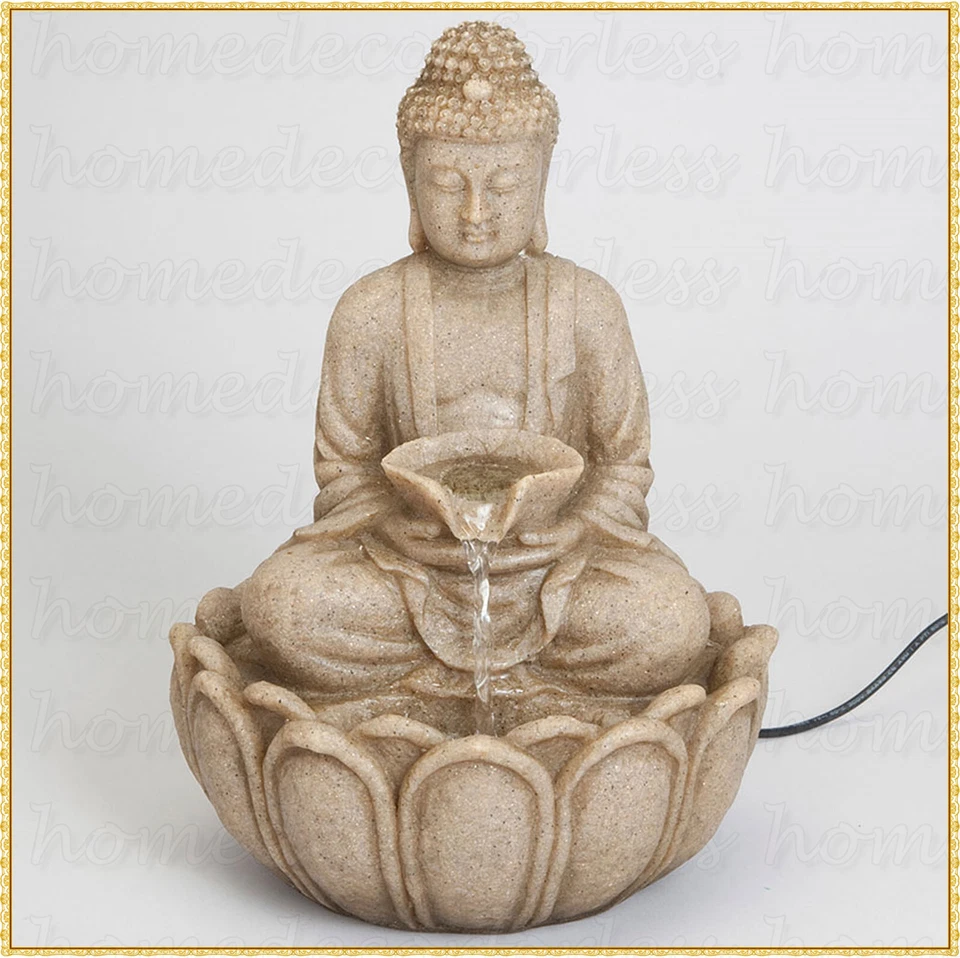 雕刻石材外观宁静冥想佛园雕像水喷泉装饰 — 第 3/4 张图片