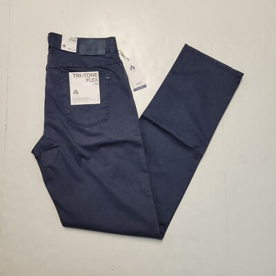 BRAX Cooper Fancy TRI-TONE FLEX 31x34 Blue Jeans 5-Pocket Men's Chino Pants NWT 