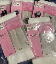 Toddler White Tights Size 12/24 Months Lot Of 5