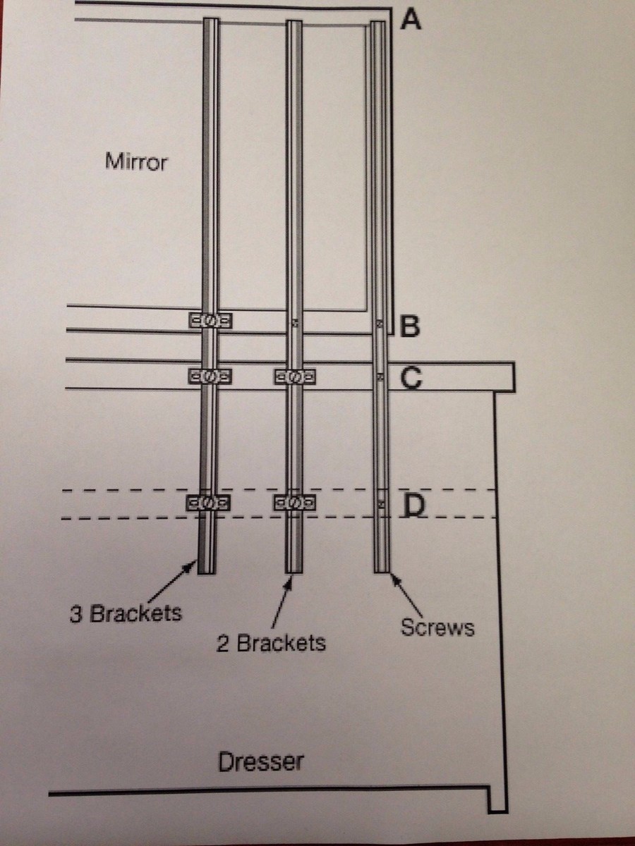 dresser mirror brackets Amazon.com: USA Made | Heavy-Duty Mirror Support Brackets | Adjustable 60" Mounting System | Securely Attach Mirrors to Dressers & Furniture