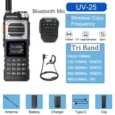 Baofeng UV-25 Tri Band Power Walkie Talkie Long Range Type-C Two Way Radio+Mic