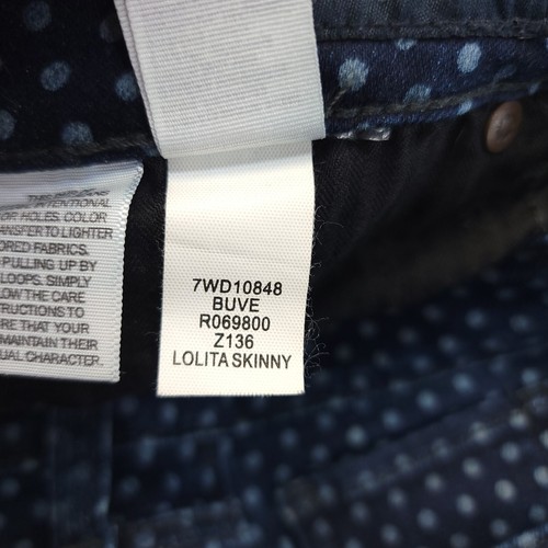 Jeans donna marca Lucky taglia 8 blu Lolita skinny a pois vita media denim casual - Foto 10 di 19