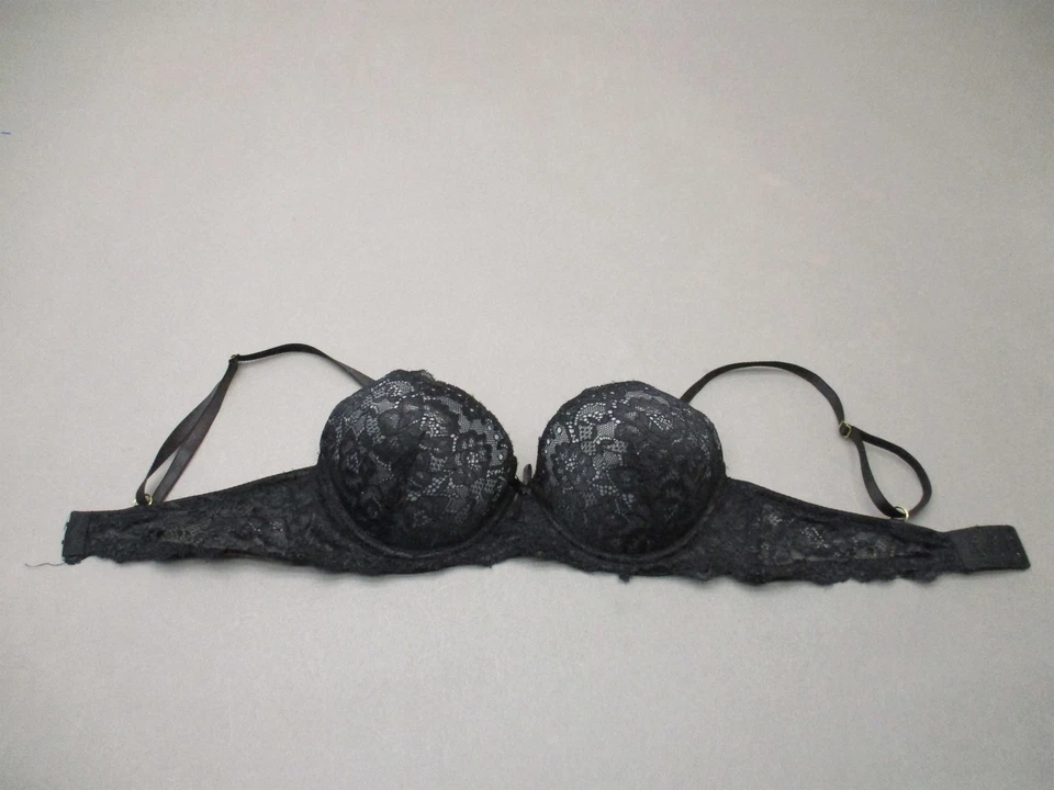 Sujetador push-up 34B Daisy Fuentes para mujer negro de encaje con aros acolchado cierre trasero 1N Foto 3 de 4