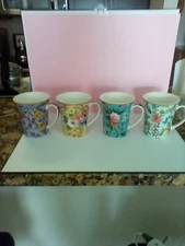 The Leonardo Collection William Kilburn Fine China Mugs Floral Set Of 4