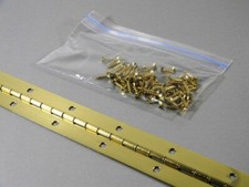 Continuous Piano Hinge 36" X 1.5" Brass with Screws Made In USA
