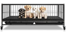 Homey Pet 43 Inch Puppy Playpen, Heavy Duty Metal Dog Whelping Box for Puppies