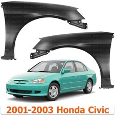 New Front Fender Driver N Passenger Side Set Of 2 For Honda Civic 2001-03 Sedan New Front Fender Driver N Passenger Side Set Of 2 For Honda Civic 2001-03 Sedan