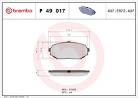 Brembo P 49 017 Bremsbelagsatz, Scheibenbremse FüR Mazda