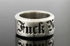 King Baby Studio 925 Sterling Silver F You Wide Ring Band Size 9