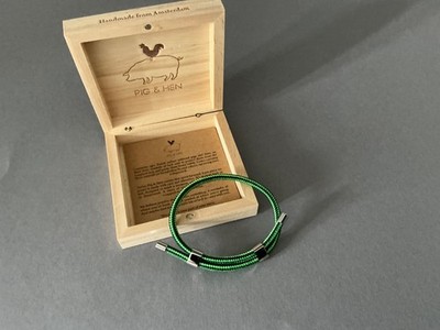 Pig & Hen Armband Herren oder Damen unisex grün Armband verstellbar