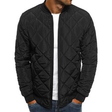 Mens Bomber Outwear Sports Jacket Quilted Casual Loose Winter Coats Warm Jackets