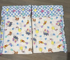 Vintage Disney 1996 WINNIE THE POOH FRIENDS Priscilla Curtains Baby Nursery 90 s