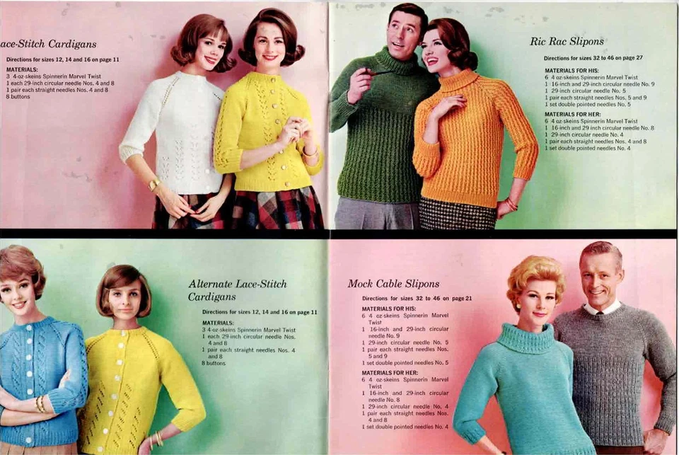 Spinnerin Knitting Pattern Booklet 101 Ideas Lesson 2 1960's VTG Fashion Photos - Image 3 of 4