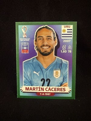 Panini Qatar 2022 World Cup URU 6 Martin Caceres Green Parallel Sticker