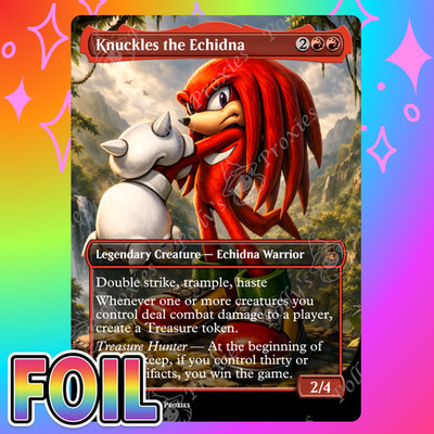 Knuckles the Echidna FOIL Proxy Card with Custom Fantasy Game Art Design