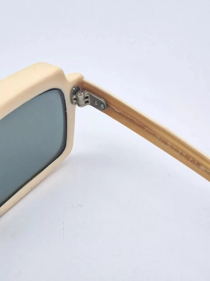 Gafas de sol cuadradas marfil vintage años 60 marco acetato lentes de vidrio hechas en Francia Foto 4 de 4