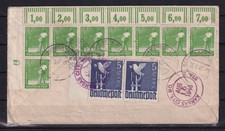 AS714) Alliierte Besetzung R-Beleg Einschreiben in die USA , u.a. mit Nr. 946 DZ
