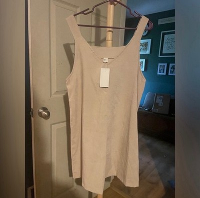 NWT Milumia Womens Corduroy Mini Dress Cream Medium 