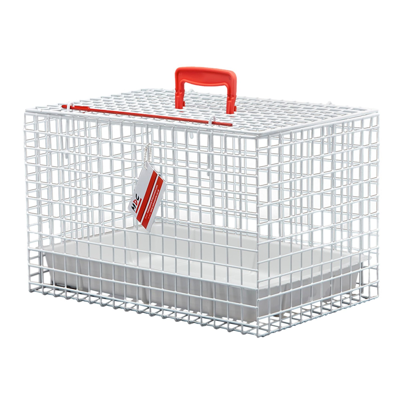 MDC Cat Carrier with Top Opening – 45 cm L x 25 W x 26 H, White