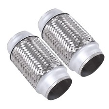 Exhaust Flex Pipe 2.5" x 6" Stainless Steel Double Braid Heavy Duty 2PCS 