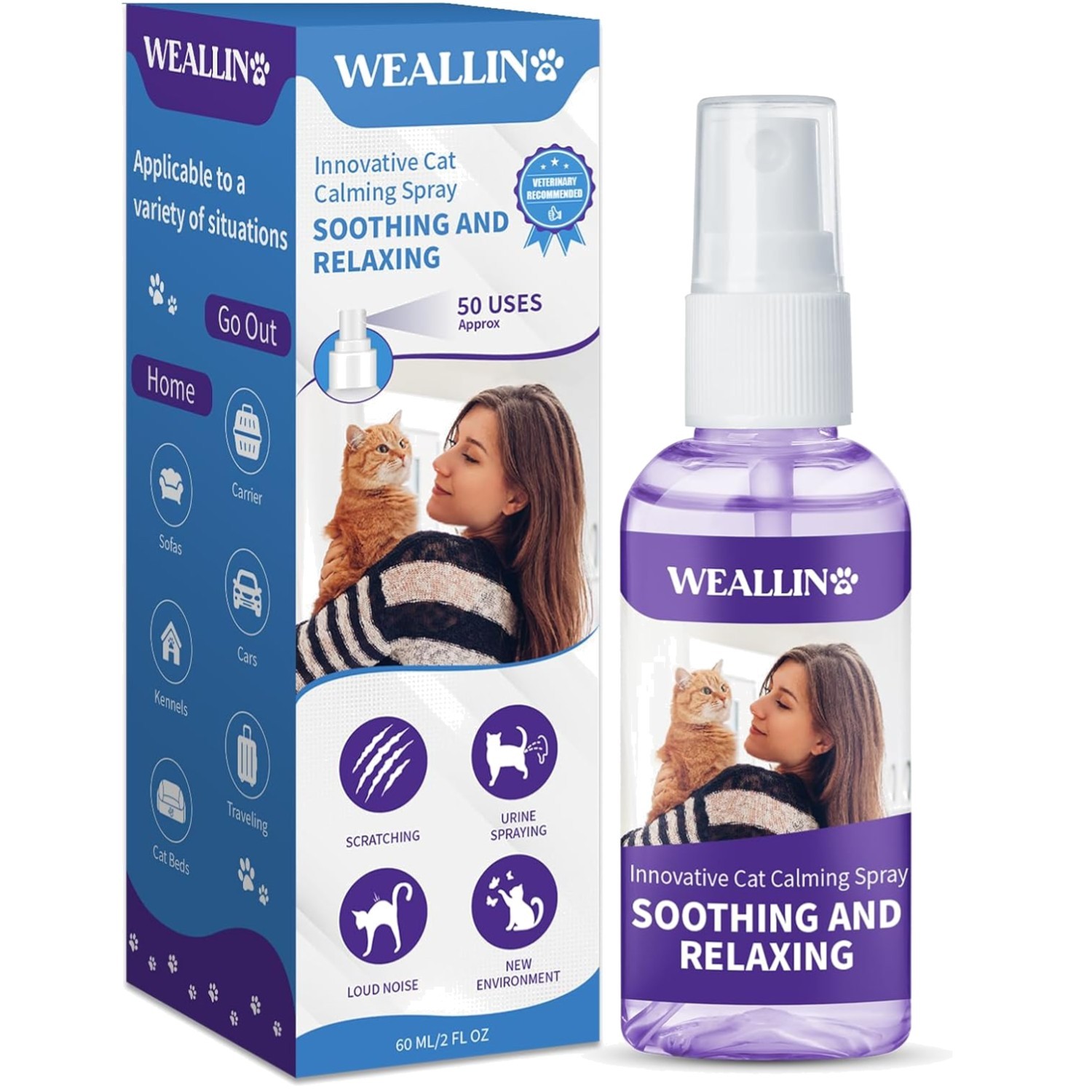 spray calmante gatti feromone, allevia ansia, stress, comportamenti, rilassan...