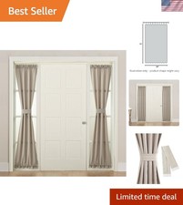 Barrow 26" x 72" Energy Efficient Rod Pocket Door Sidelight Curtain Panel, Stone