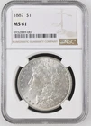 1887 Morgan silver dollar NGC MS 61