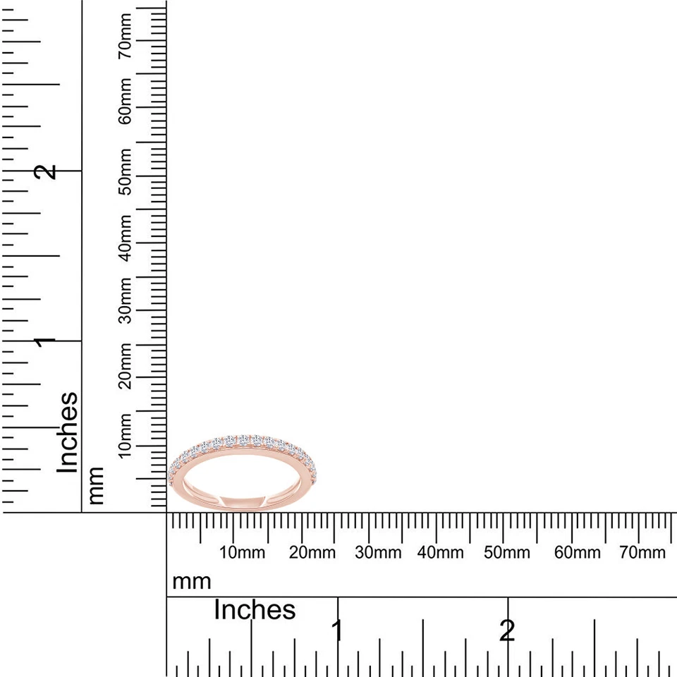 1/3 Ct Lab Grown Diamond Half Eternity Engagement Ring In 10k & 14k Solid Gold - Image 3 of 4