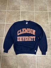 Vintage 90 s Russell Athletic Clemson Tigers Navy Crewneck Sweatshirt Size M