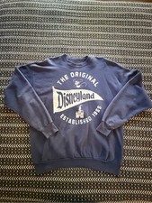 Disney Navy Blue Disneyland Crewneck Sweatshirt with Cream Graphic