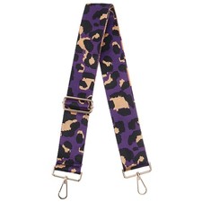 Purse Strap Replacement Leopard Crossbody Shoulder Strap Purple Gold Buckle