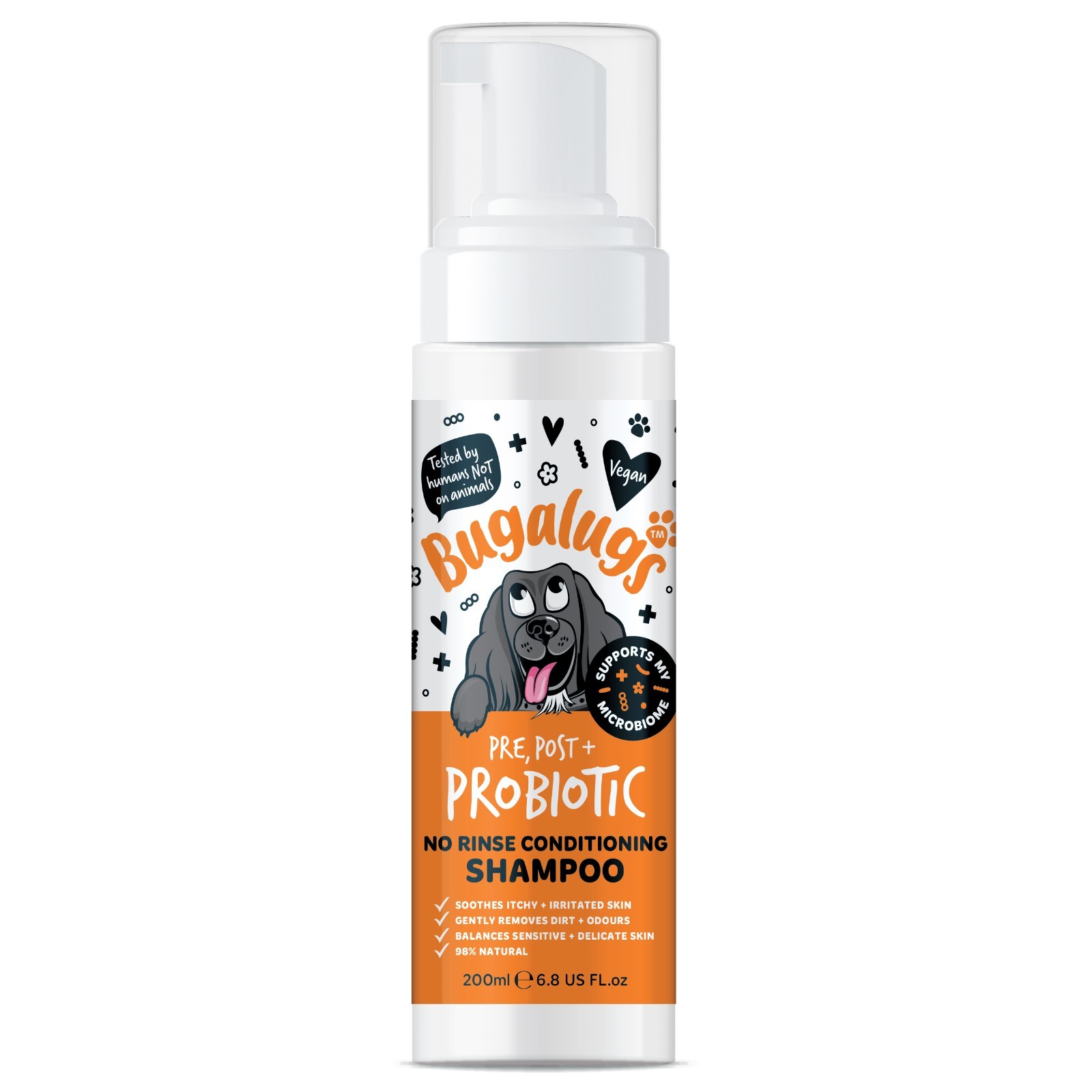 Bugalugs Probiotic Dog Shampoo Pre Post Probiotic No Rinse Fragrance itchy Skin