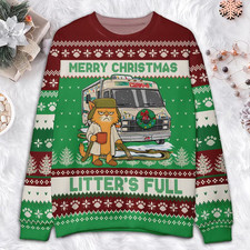 Funny Cat Christmas Vacation Ugly Sweater Naughty Pet Lover Xmas Jumper Gift