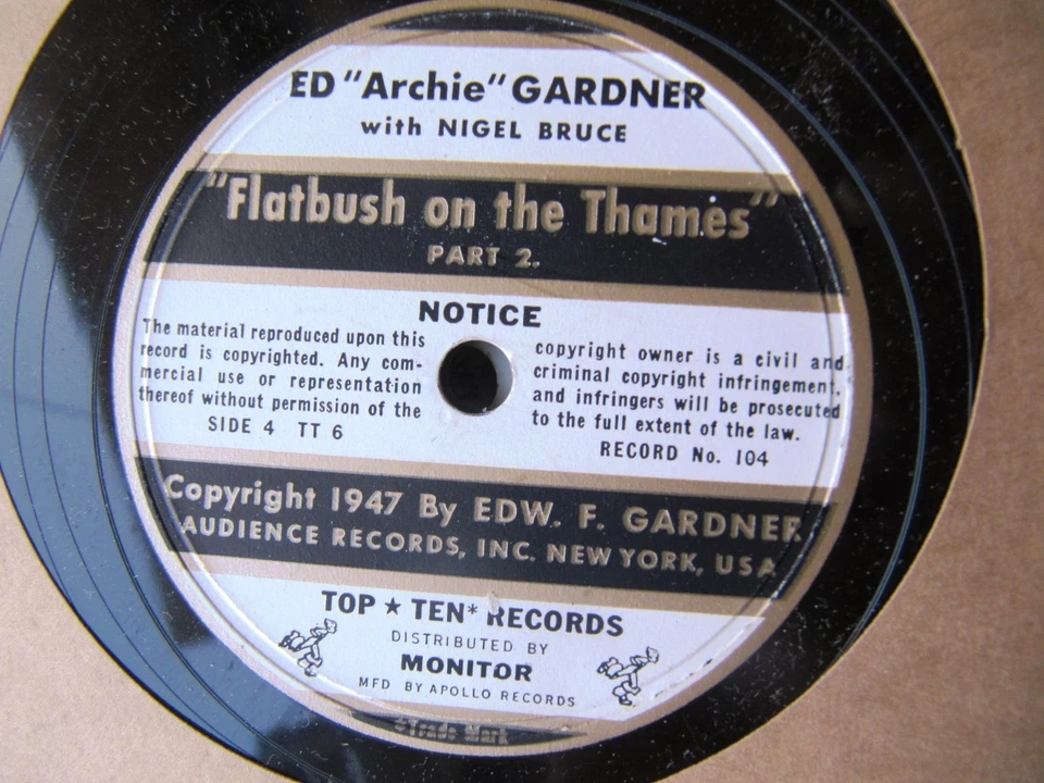 ED "ARCHIE" GARDNER RADIO SHOW COMEDY Hello... DUFFY's TAVERN TOP TEN ALBUM TT 6 Foto 3 de 4