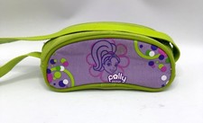Polly Pocket Girls Purse Small Green Purple Canvas Bag Zip Closure Adjustable St