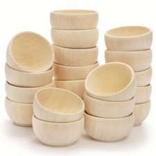 ZENFUN 20 Pack Mini Unfinished Wooden Pinch Bowls for DIY Crafts  Condiments 1.
