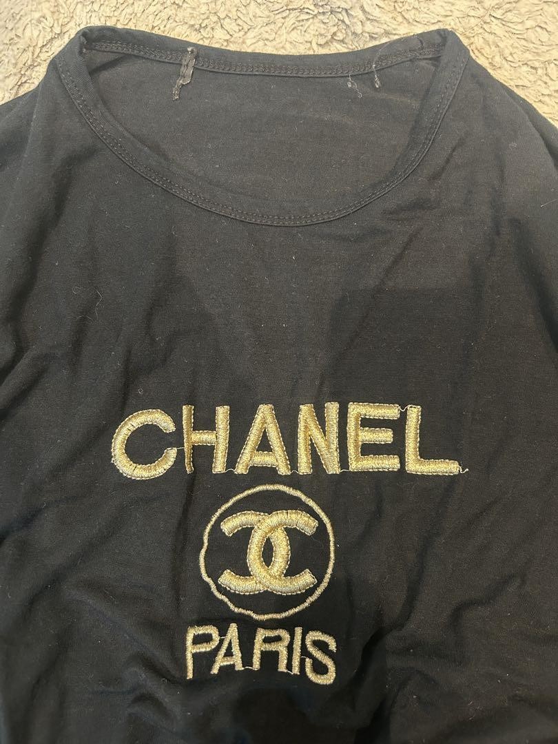 CHANEL PARIS logo black long sleeve T-shirt F/S from Japan