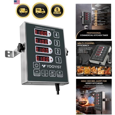 Precision Kitchen Timers for Cooking   4 Channel Commercial Kitchen Timer Res...