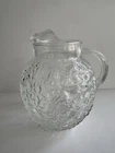 Vintage Anchor Hocking Lido Milano Clear Glass Ball Pitcher Ice Lip MCM