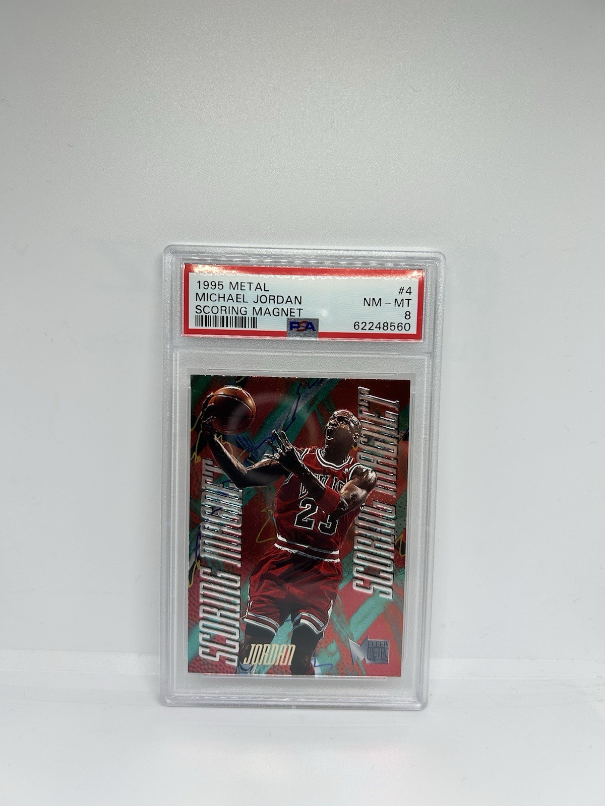 RARE 1995-96 Fleer Metal - Scoring Magnet Michael Jordan #4 PSA 8