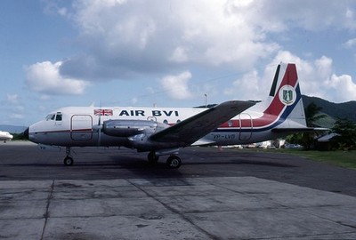 AIR BVI, HS748, VP-LVO, in 1985, aircraft slide