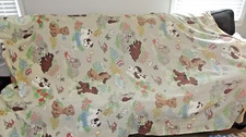 Pound Puppies Vintage 1985 Made in USA Flat Bedding Sheet Twin Size Tonka