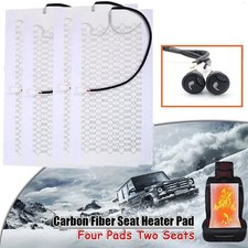 Universal 12v Carbon Fiber Car Seat Heated Heater Round Switch Cushion Pad Kits