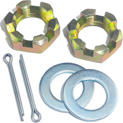 2Sets 1'' Trailer Axle Nut Kits 1'' Thread Spindle Castle Nuts Set with 1'' I.D.